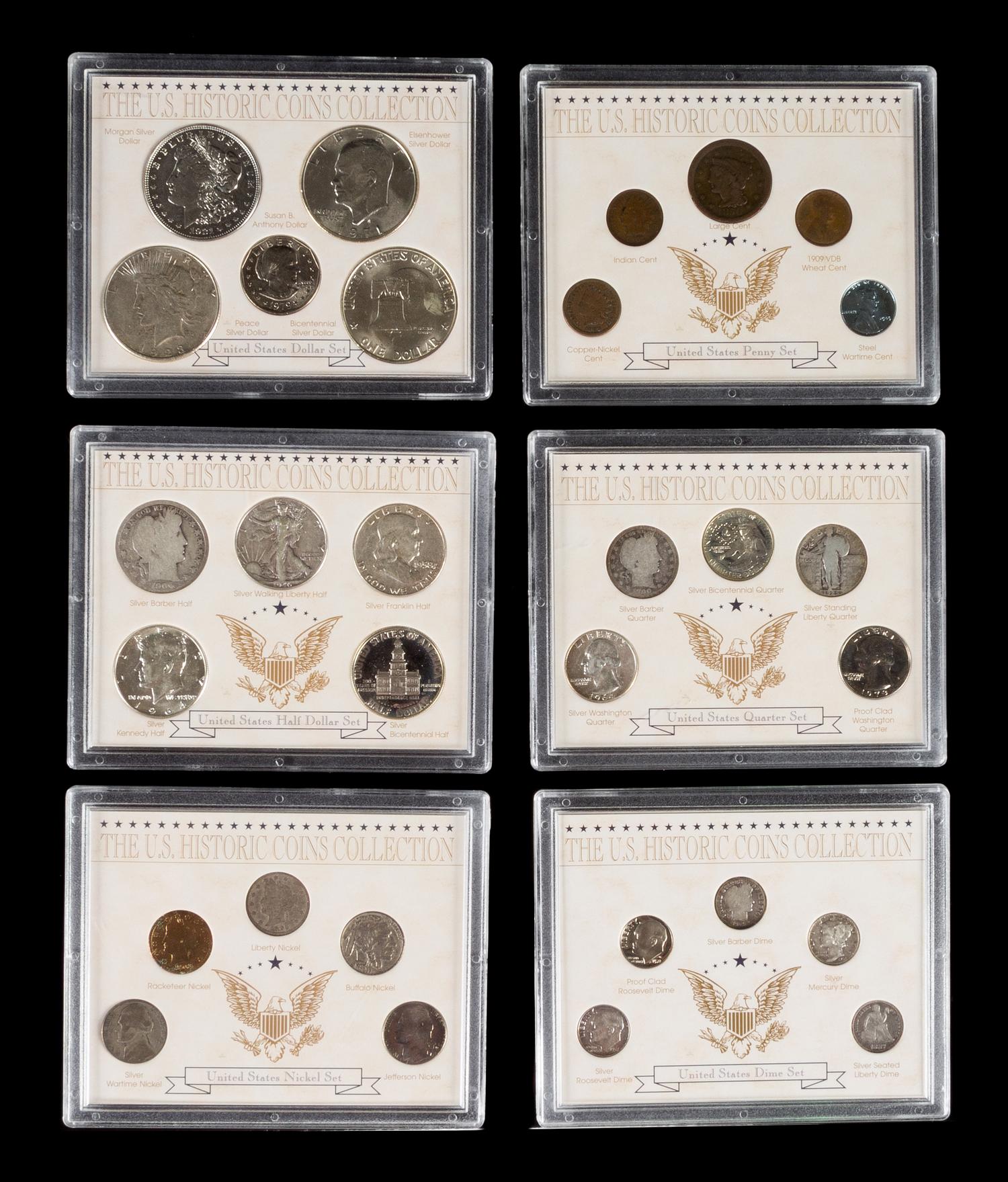 A Set of United States Historic Coin Collection Coins