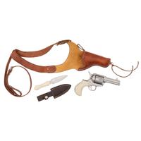 *Cimarron Thunderer Single Action Doc Holiday Revolver with Shoulder Holster and Knife