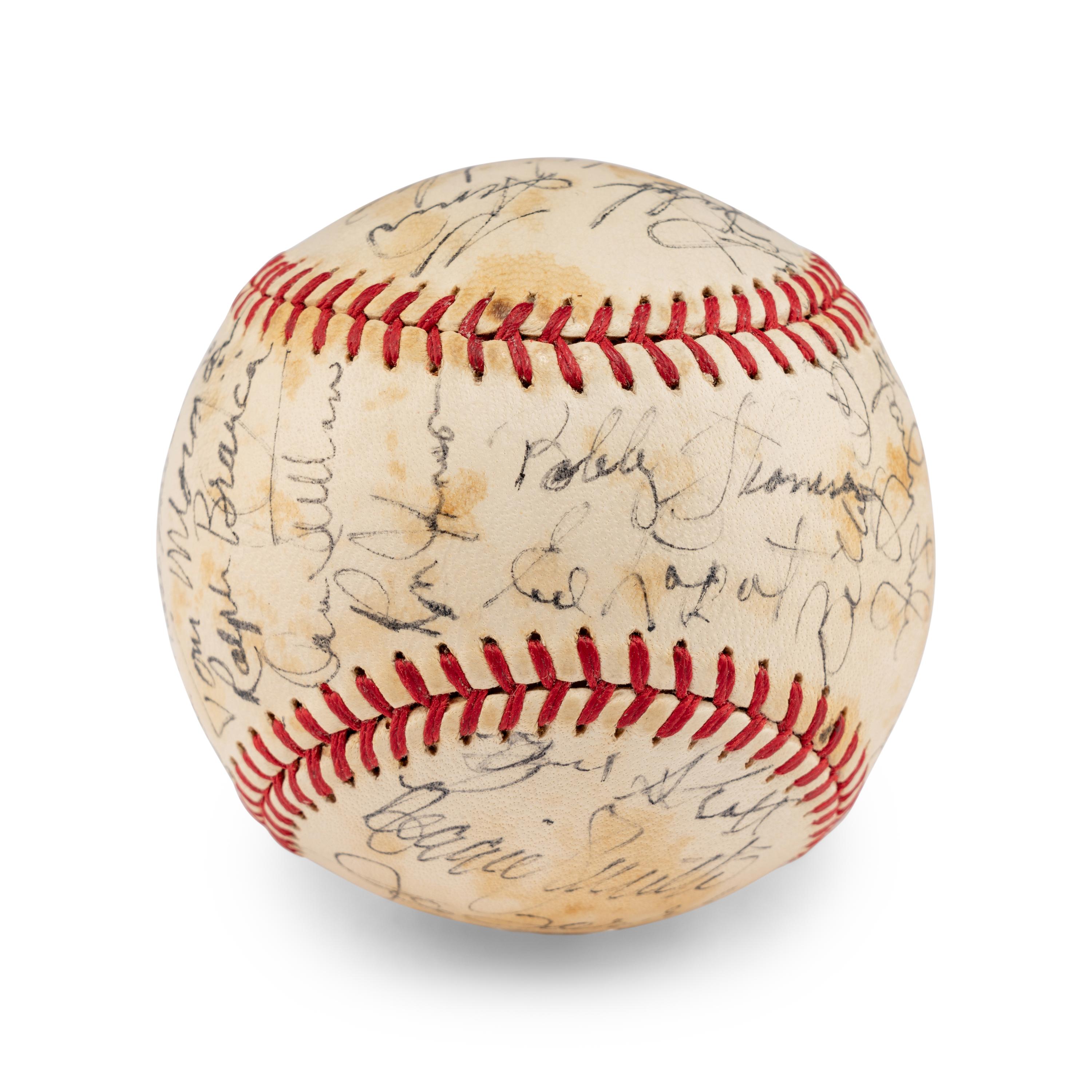 A Multi Signed Autograph Baseball Featuring Joe DiMaggio and Hall of Famers (PSA Letter of Authenticity),