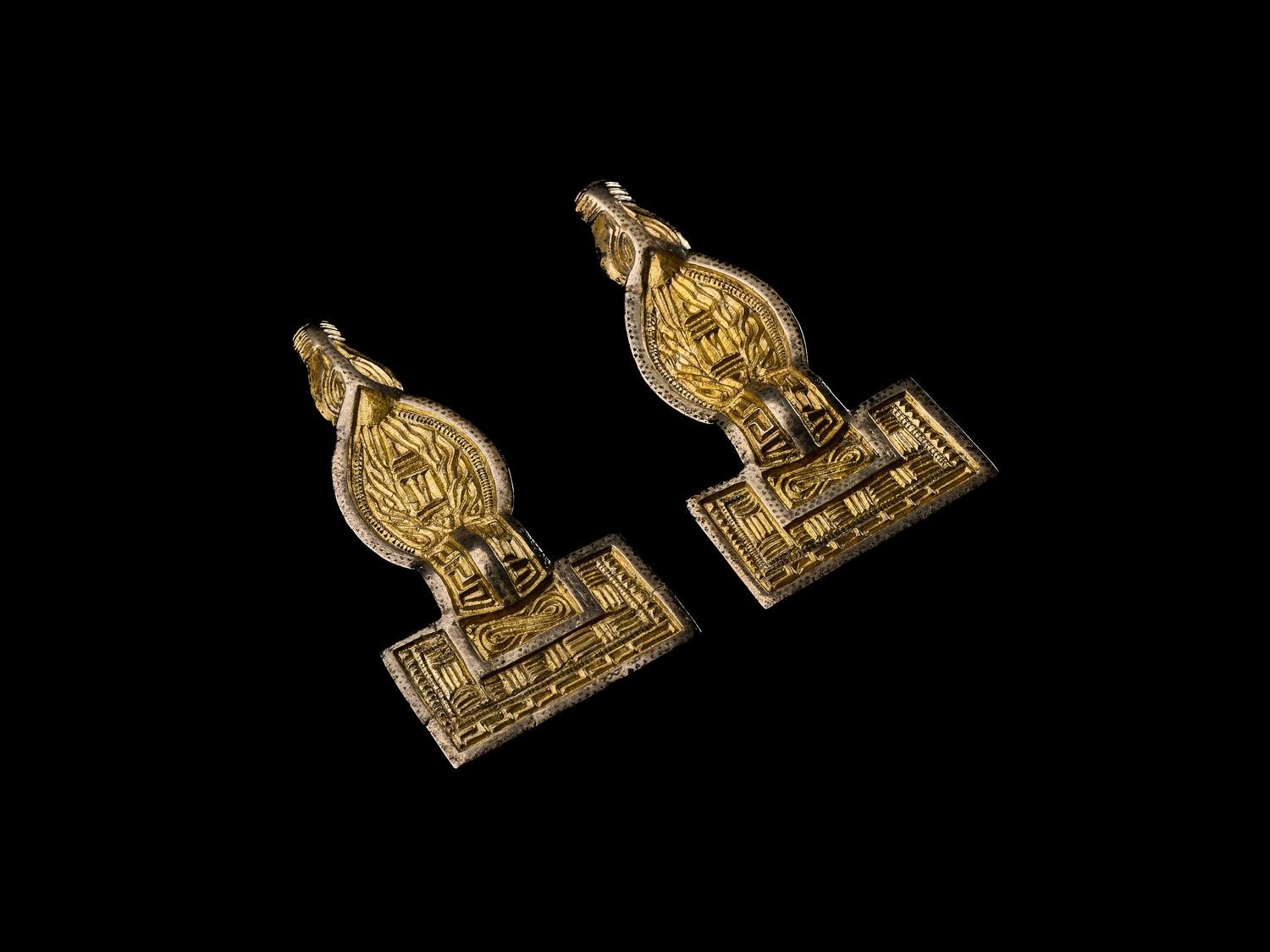A Pair of Frankish Silver Fibulae