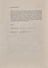 [FINE PRESS - ARION PRESS]. HEANEY, Seamus (1939-2013). Stone From Delphi . San Francisco: The Arion Press, 2012.