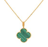 VAN CLEEF & ARPELS, YELLOW GOLD AND MALACHITE 'MAGIC ALHAMBRA' LONGCHAIN NECKLACE