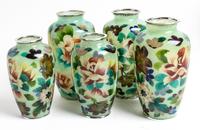 Five Plique a Jour Vases Height of tallest 7 inches. — 20TH CENTURY