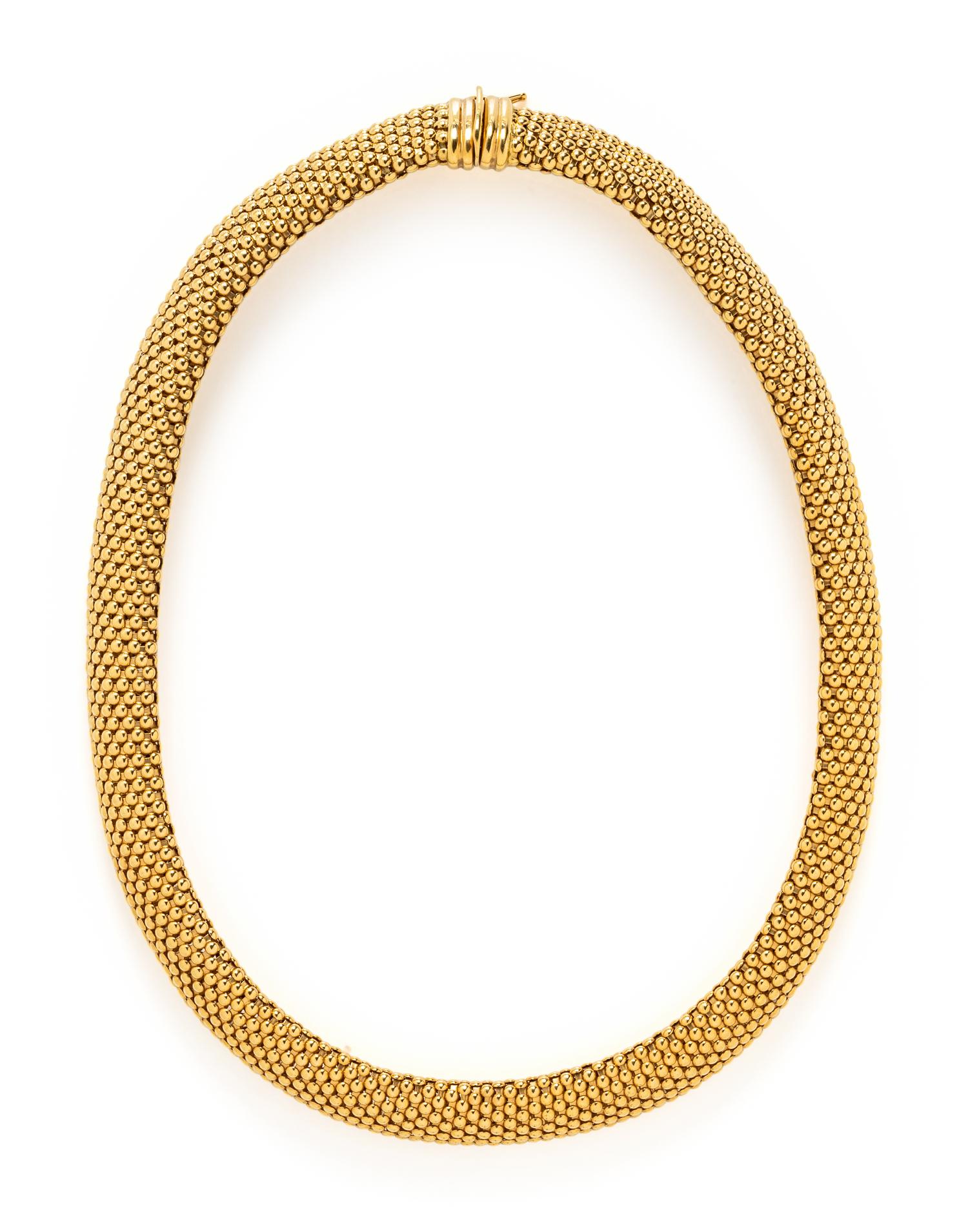 YELLOW GOLD NECKLACE AND BRACELET SET