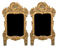 A Pair of Louis XV Style Giltwood Mirrors — 19TH CENTURY