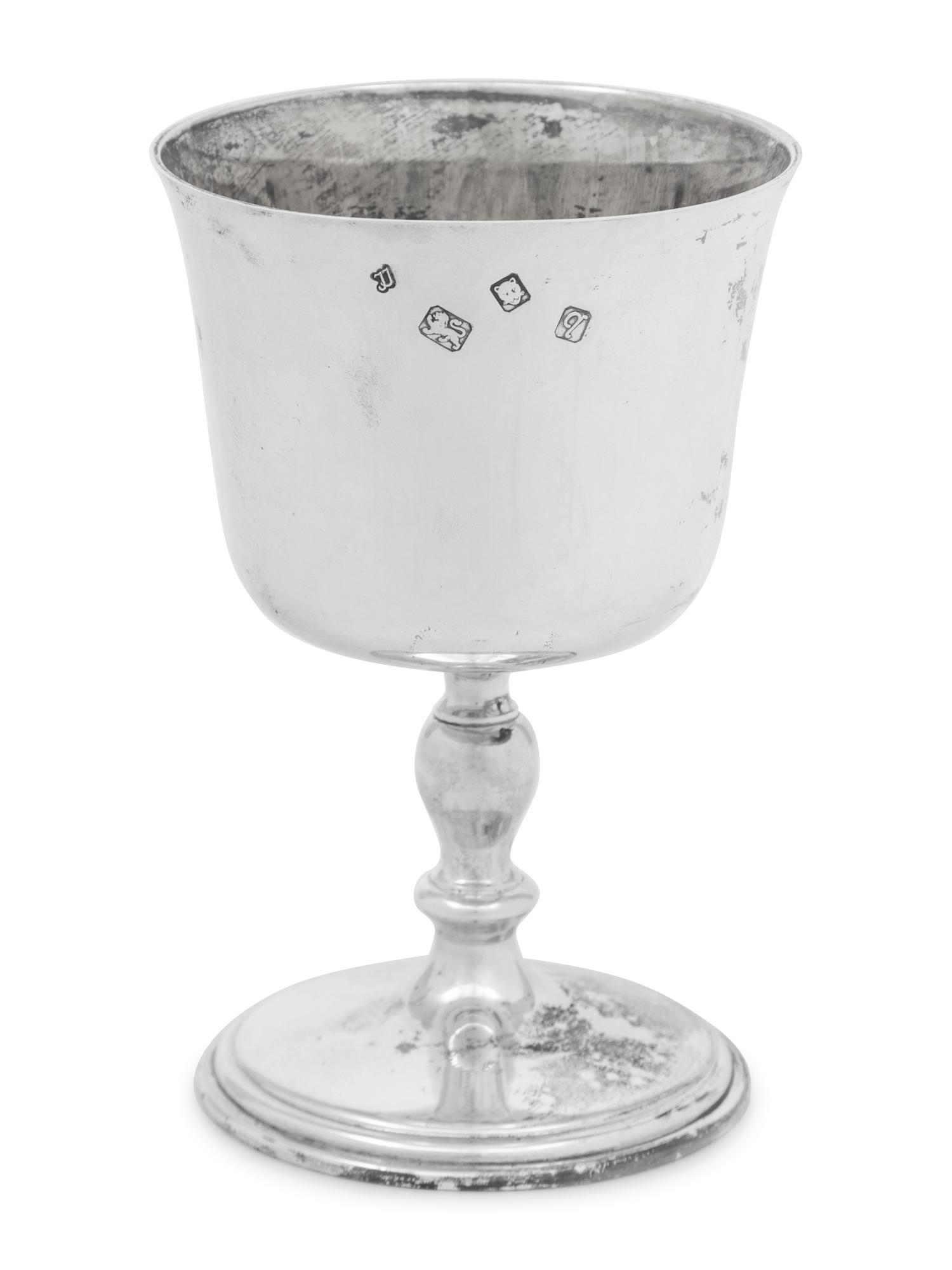 A Set of Five English Silver Goblets
