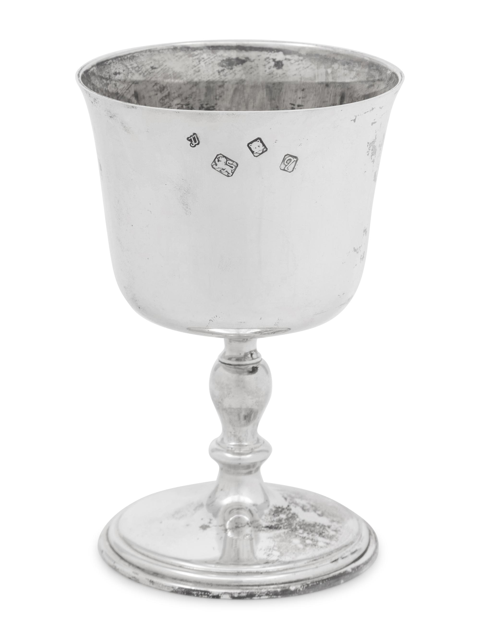 A Set of Five English Silver Goblets