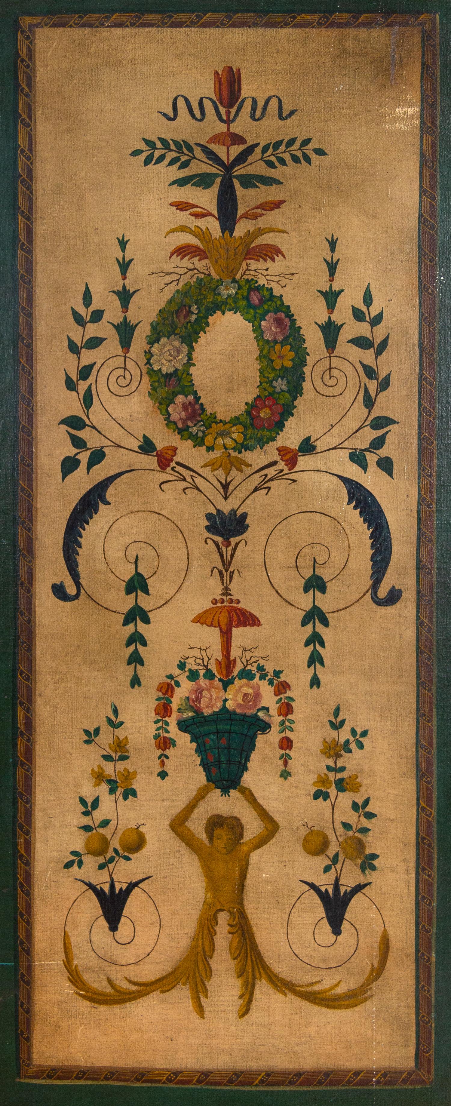 A Set of Four Neoclassical Painted Panels