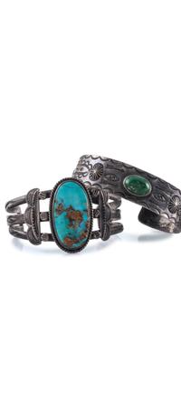 Navajo Cuff Bracelets AND Fred Harvey Era Trade Bracelets