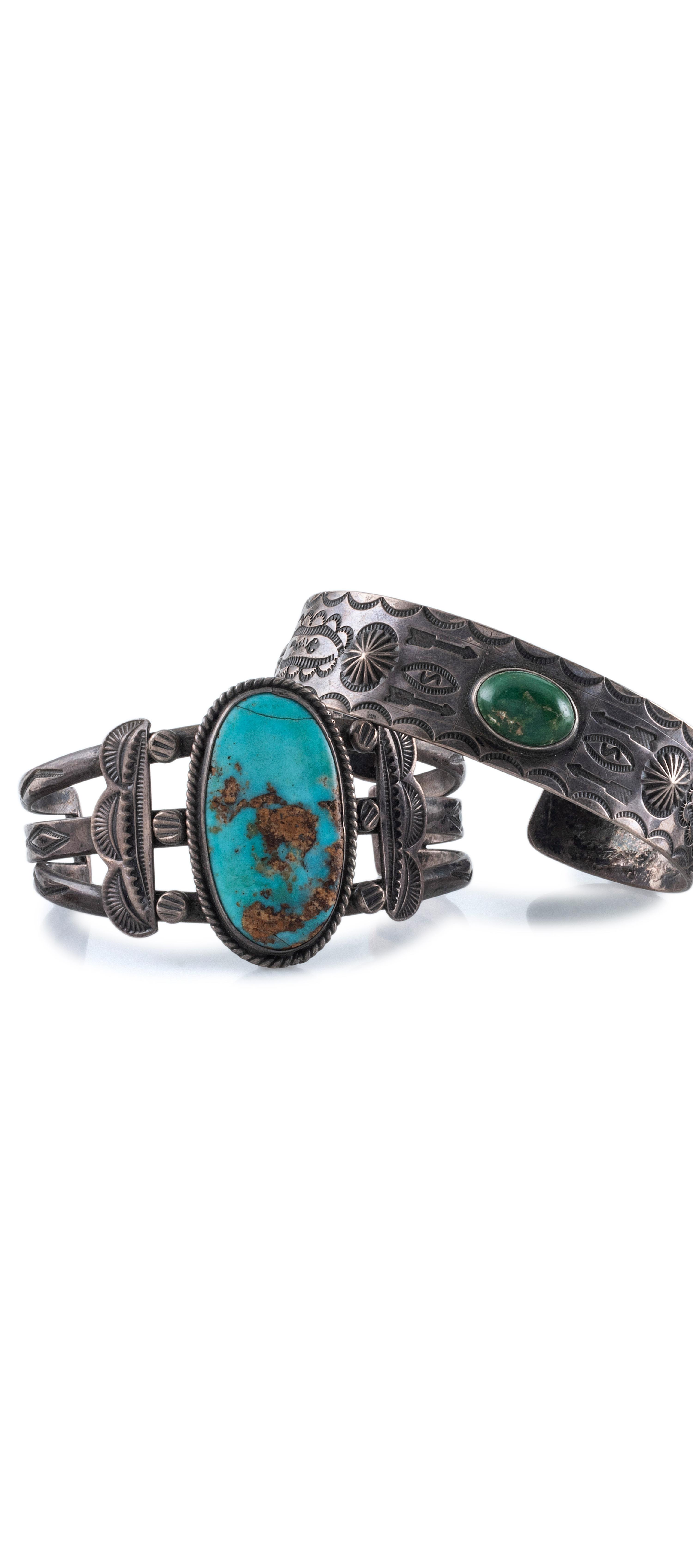 Navajo Cuff Bracelets AND Fred Harvey Era Trade Bracelets