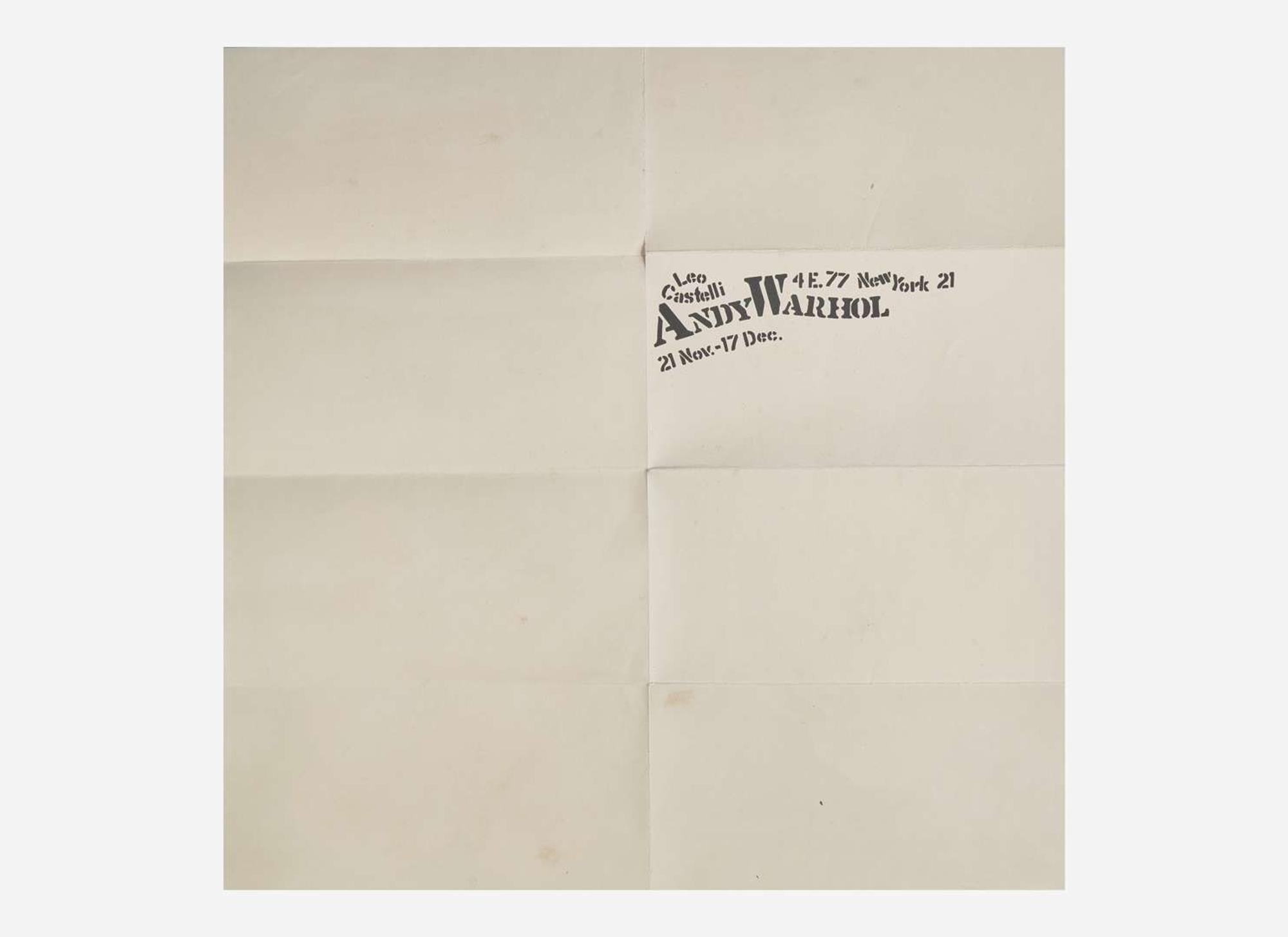 [Art] [Warhol, Andy]: Printed Invitation to the “Flowers” Show at Leo Castelli