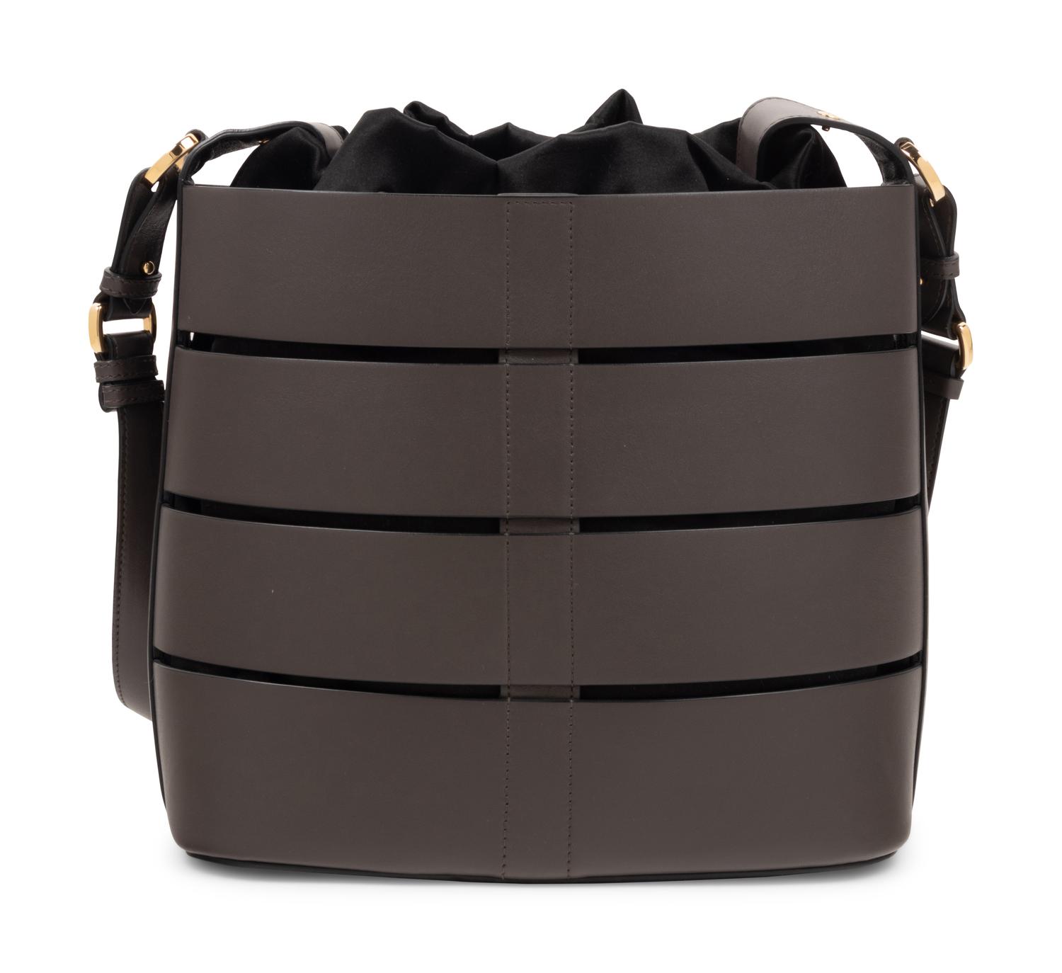 Salvatore Ferragamo Sansy Leather Cut-Out Bucket Bag, 2010s