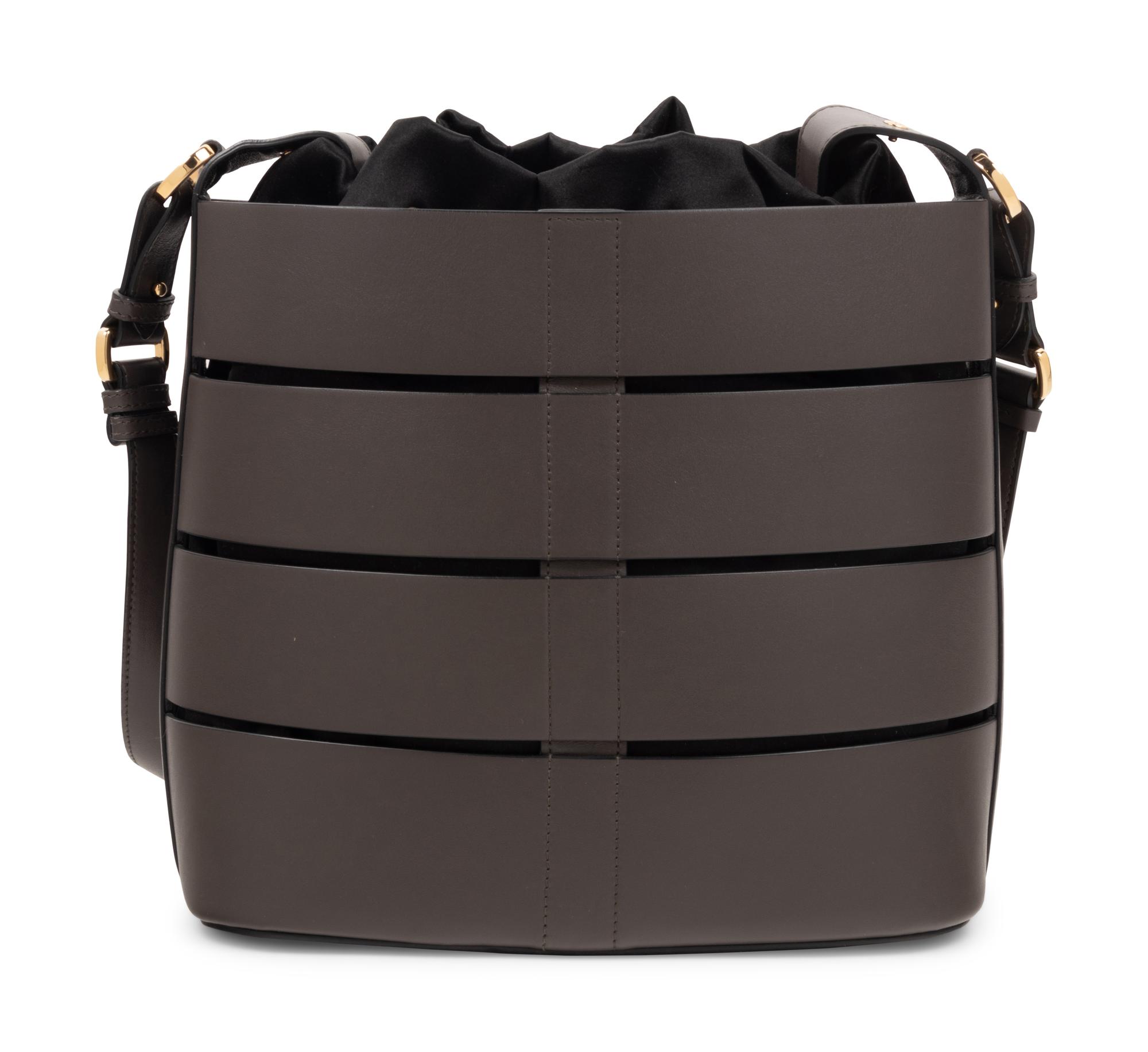 Salvatore Ferragamo Sansy Leather Cut-Out Bucket Bag, 2010s