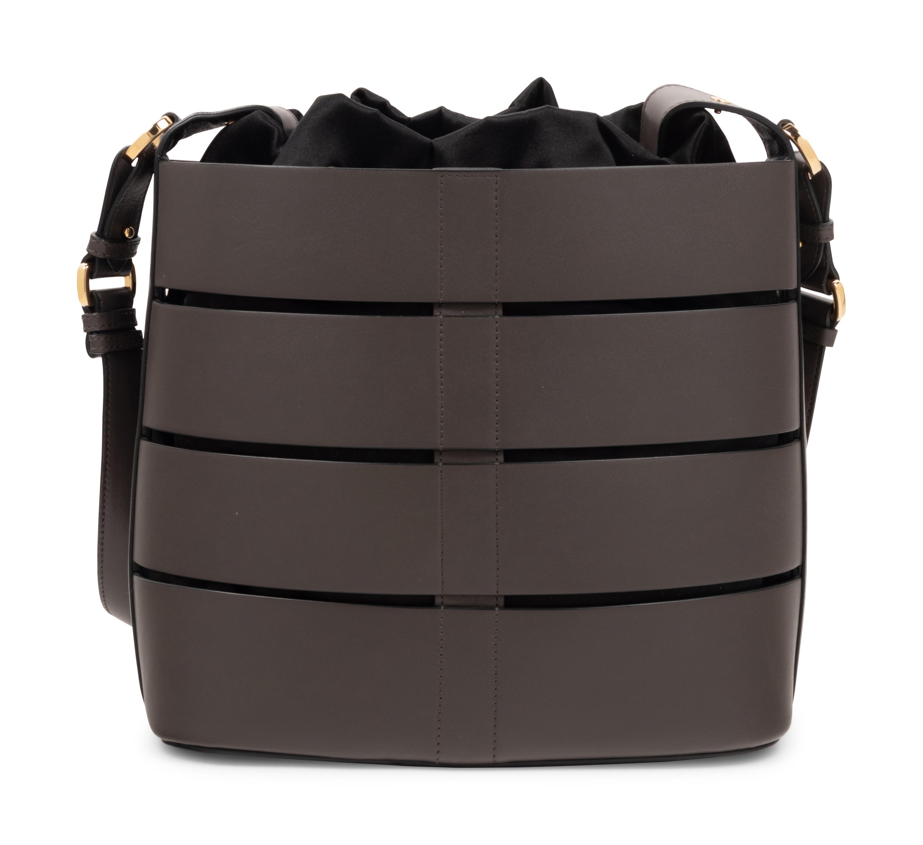 Salvatore Ferragamo Sansy Leather Cut-Out Bucket Bag, 2010s