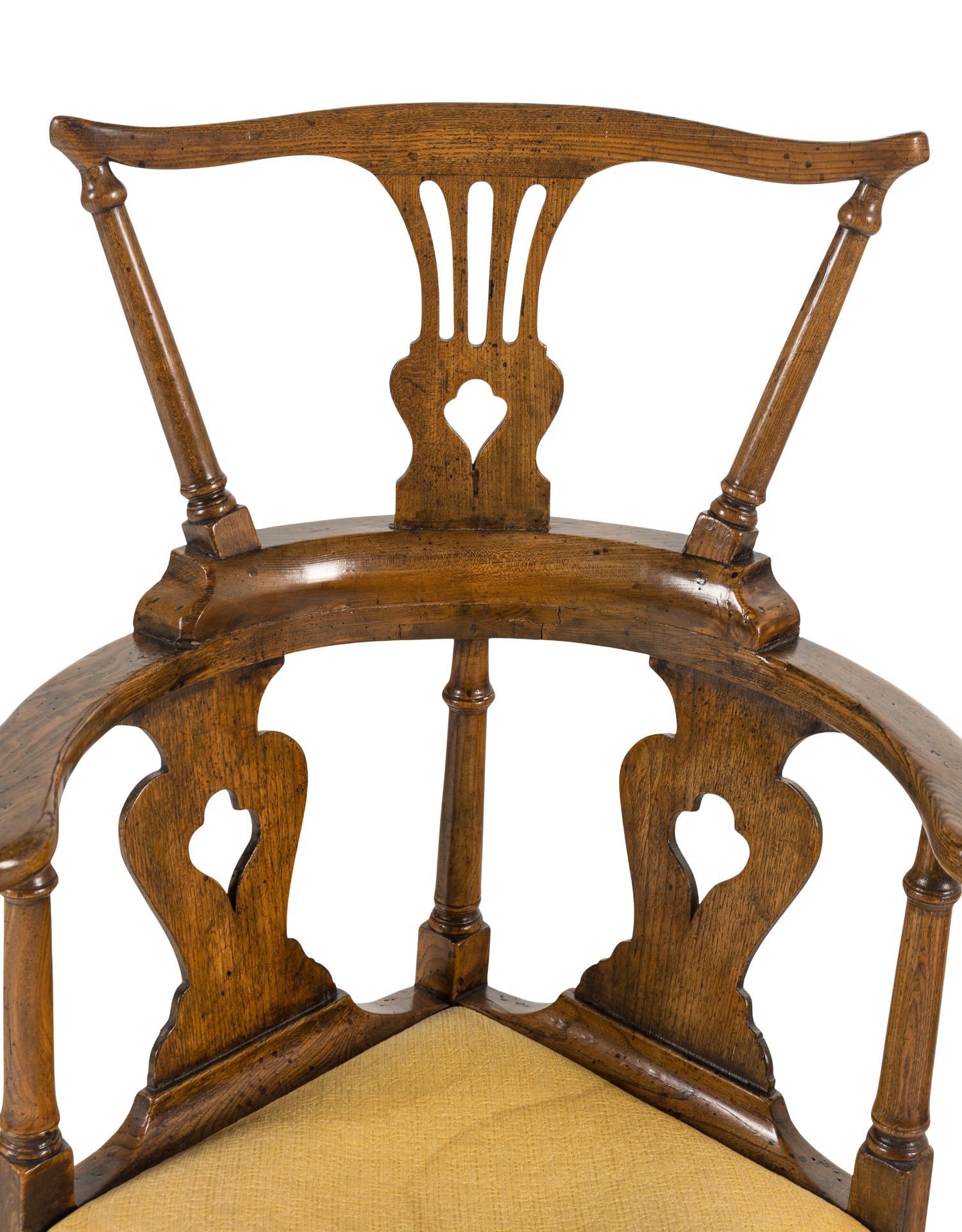 An English Oak Corner Chair