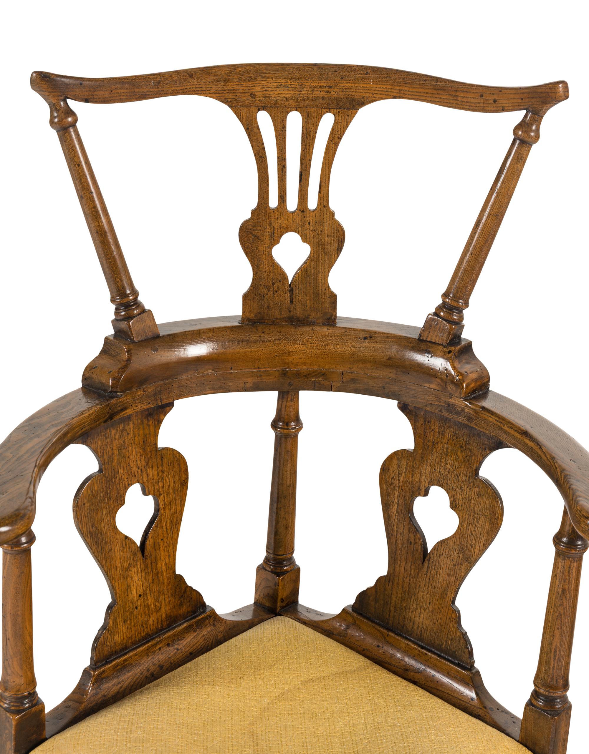 An English Oak Corner Chair