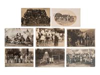 [NATIVE AMERICANS]. A group of 22 real photo postcards with Native American subjects, including:
