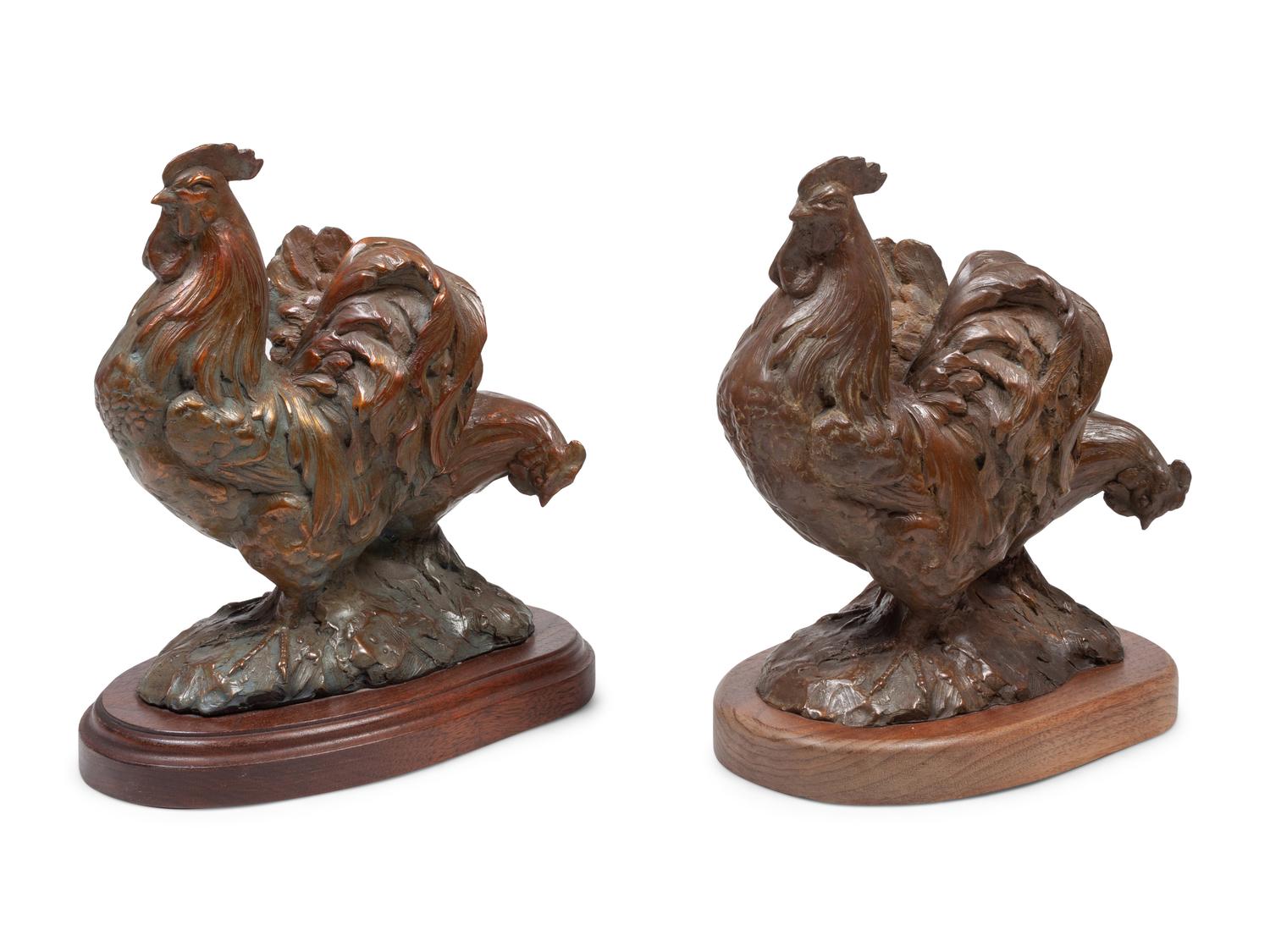 Pair of Chicken Sculptures , editions 8/15 and 15/50