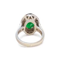TSAVORITE GARNET AND DIAMOND RING
