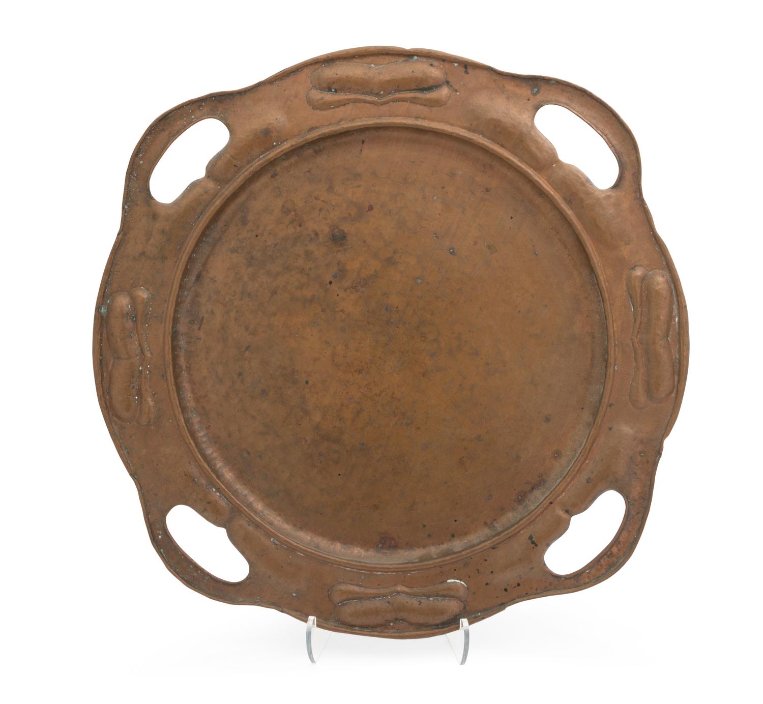 An American Copper Serving Tray Diameter 21 inches. — L. AND J.G. STICKLEY, NEW YORK