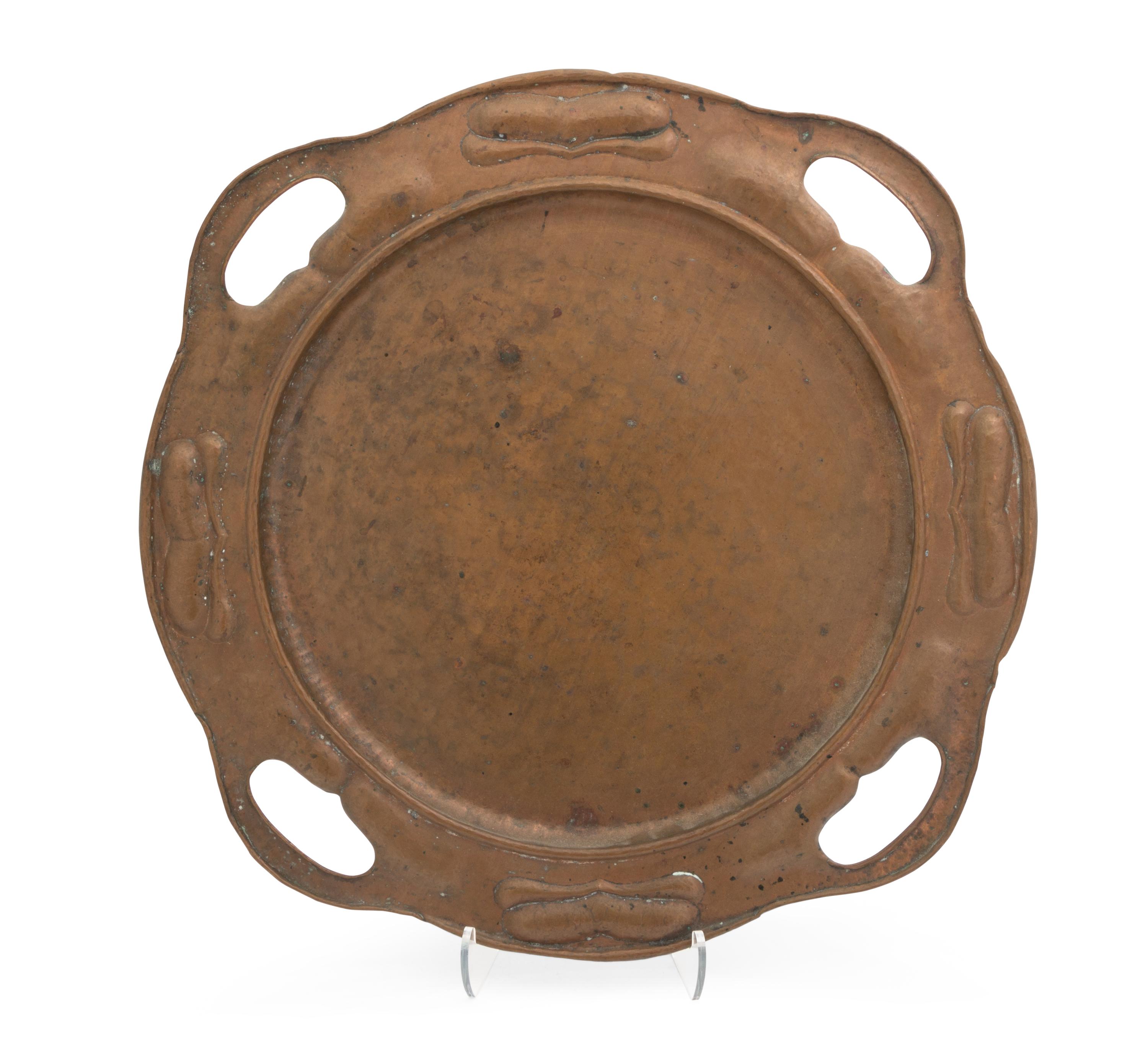 An American Copper Serving Tray Diameter 21 inches. — L. AND J.G. STICKLEY, NEW YORK