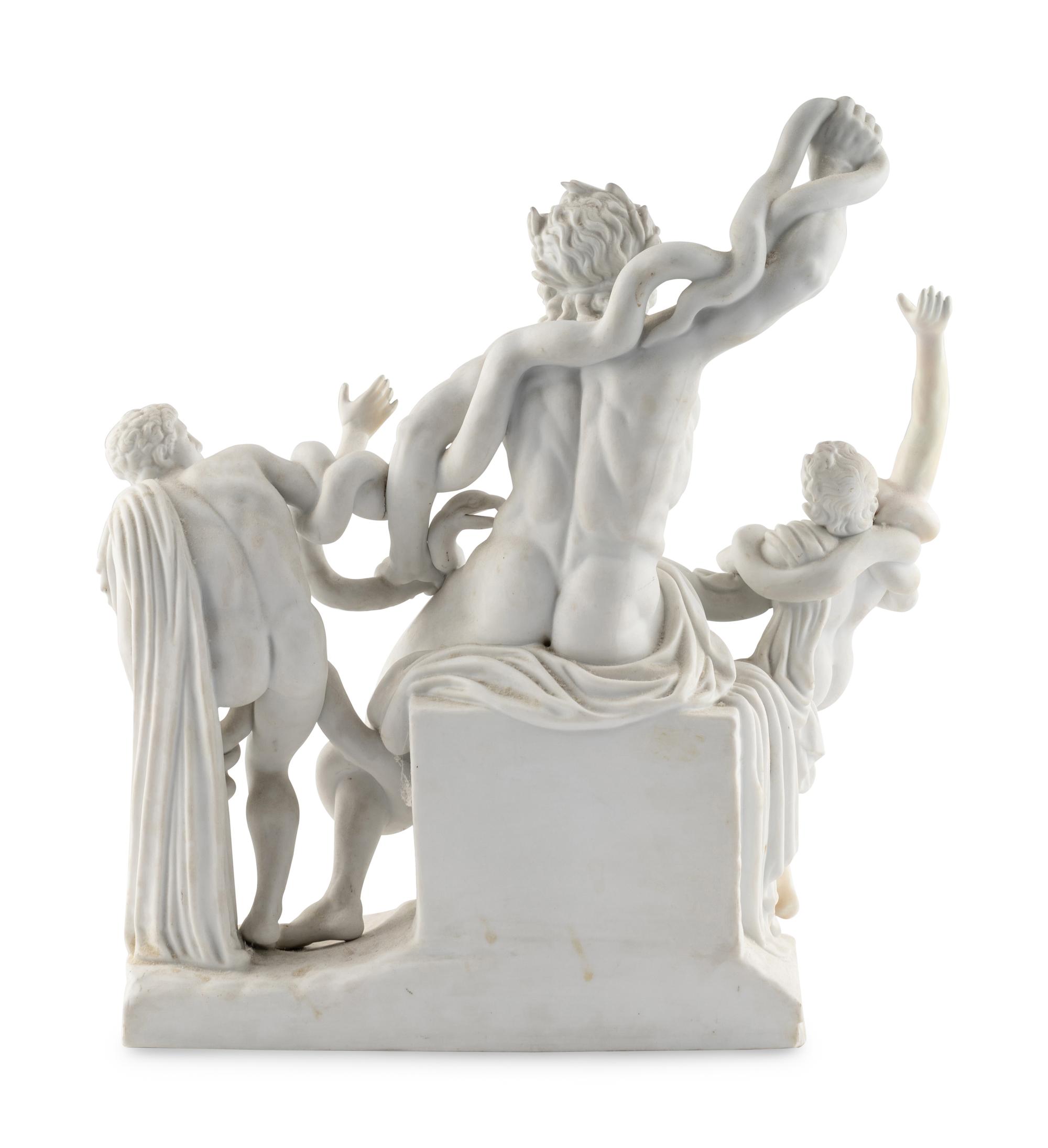 A Parianware Figural Group Depicting Laocoön and His Sons After the Antique