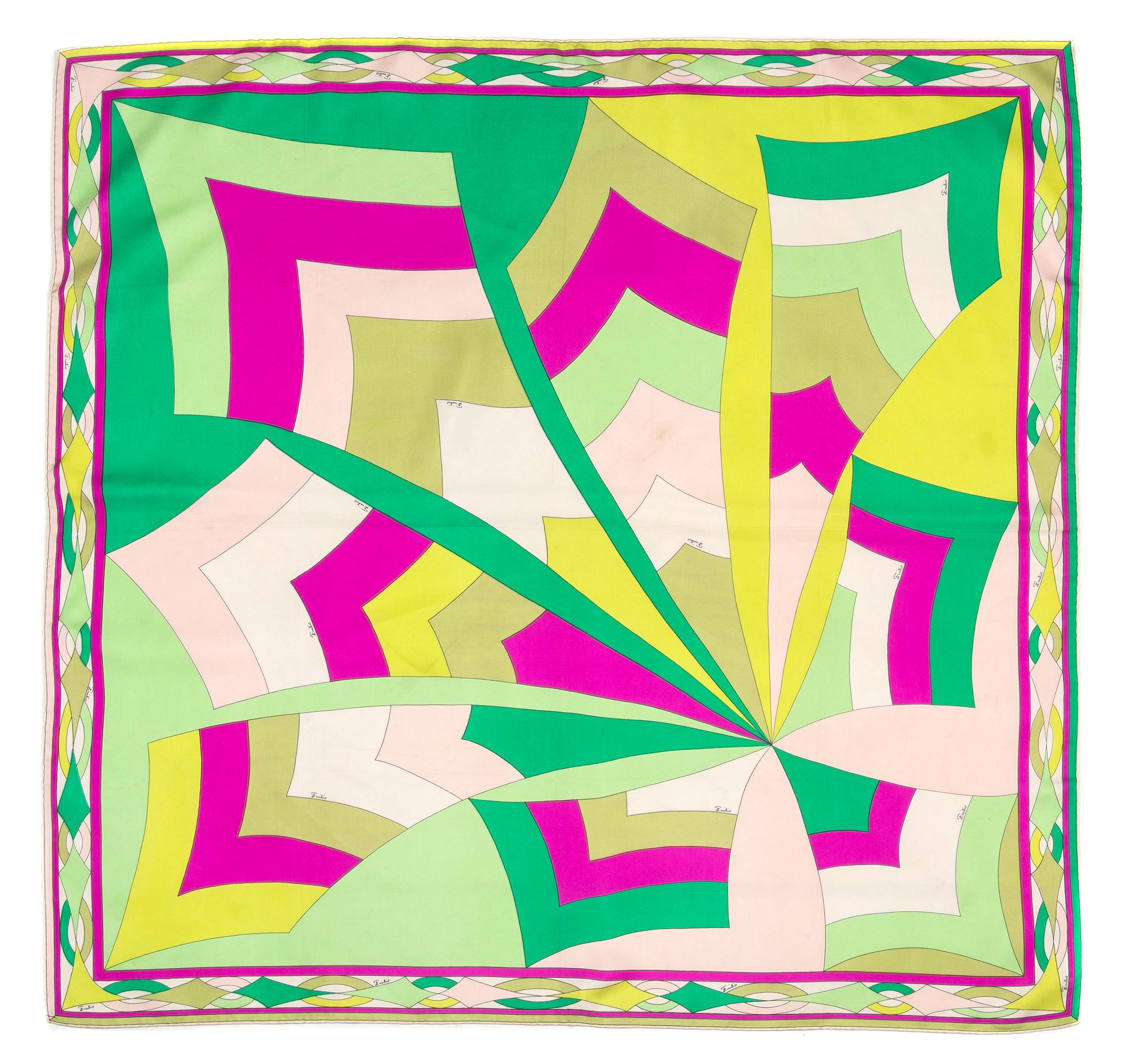 A Pucci Multicolor Silk Scarf, 35" X 35".