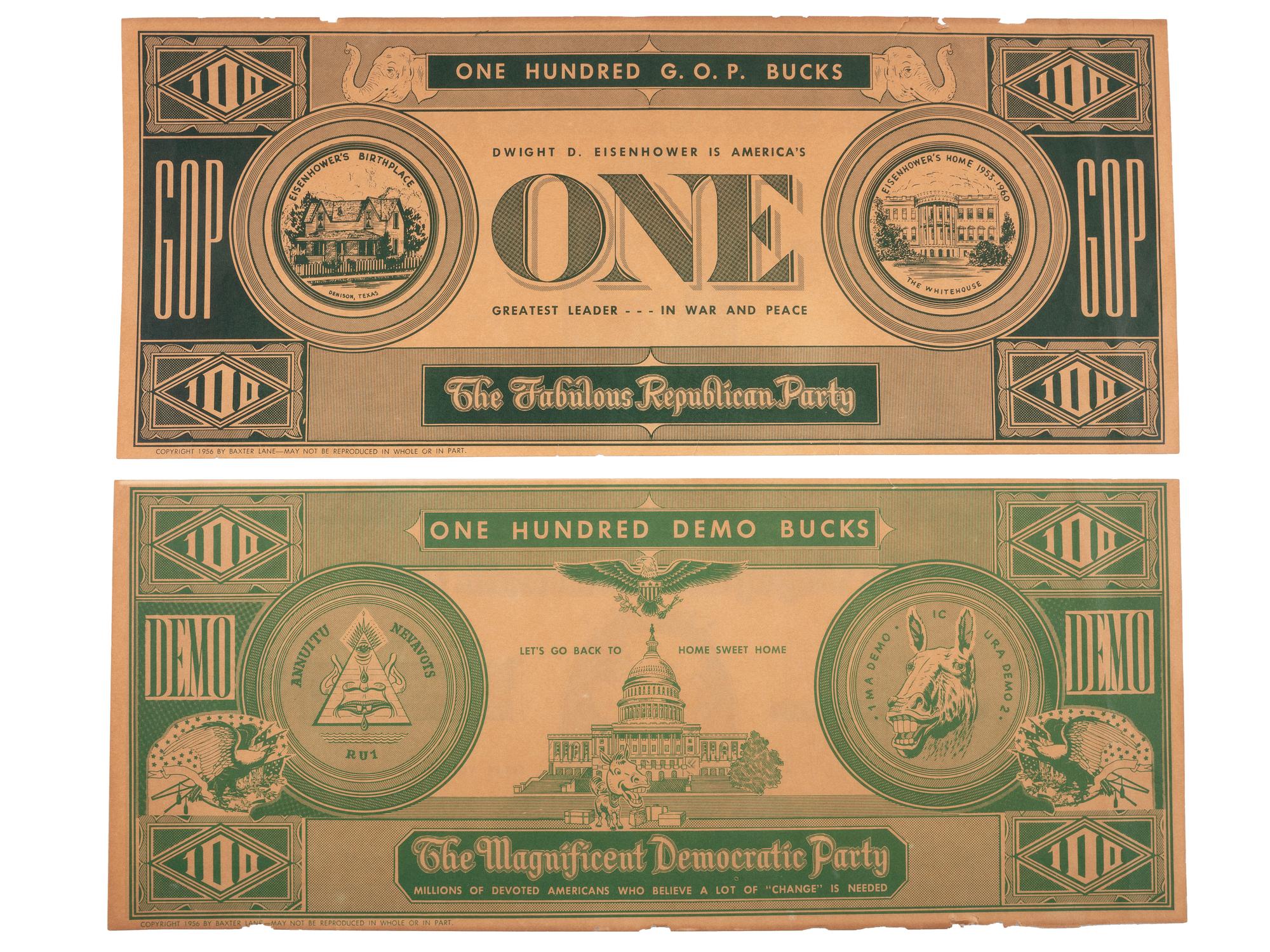 [STEVENSON, Adlai Ewing II (1900-1965)]. A group of campaign ephemera incl. a rare 1952 kerchief.