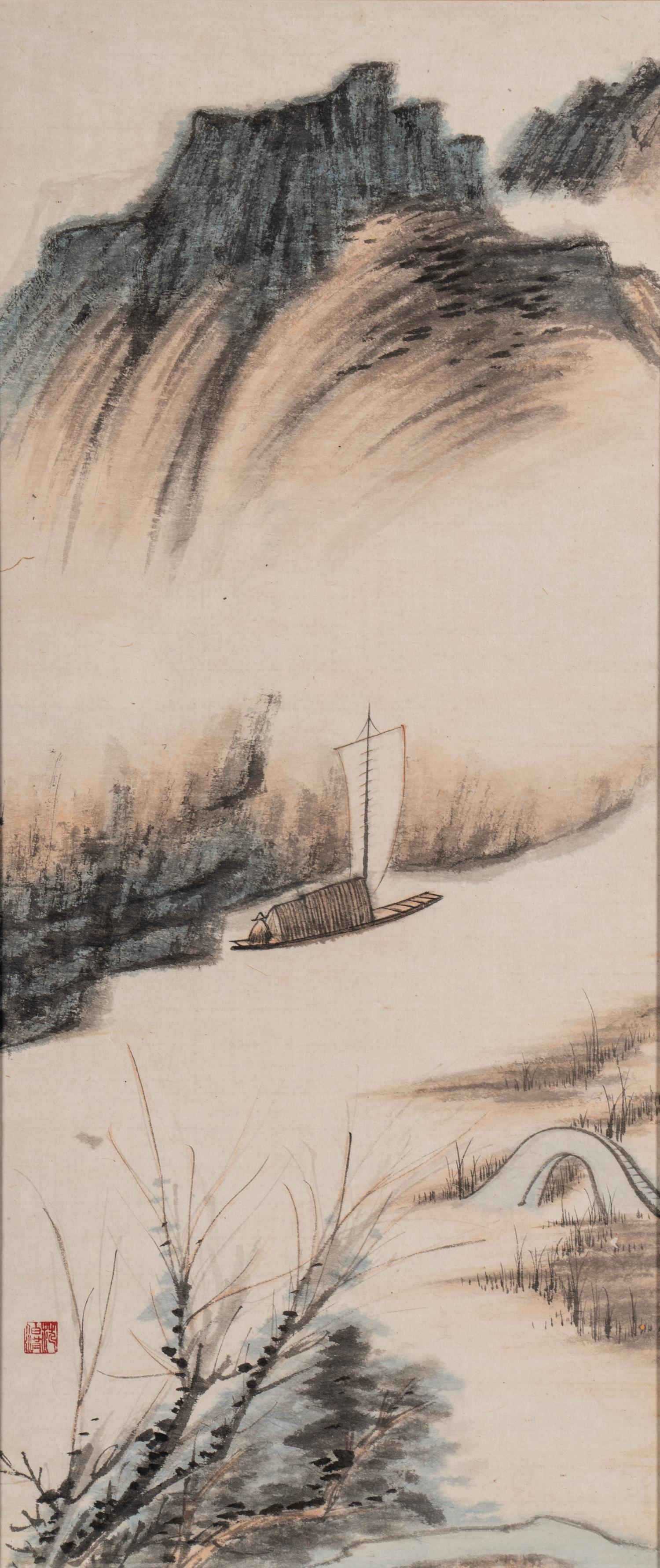 Two Chinese Ink and Color Paintings