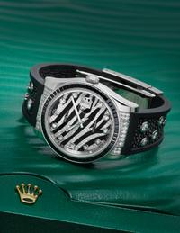 ROLEX, 18K WHITE GOLD REF. 116199 'DATEJUST ROLEX BLACK ZEBRA' WRISTWATCH