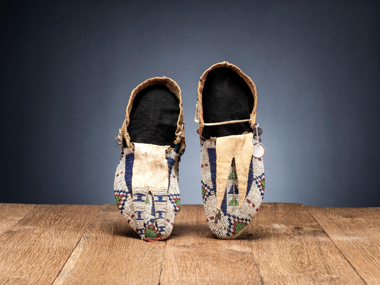 Sioux Beaded Hide Moccasins
