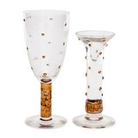 A Group of Eleven Stephen Smyers Parcel-Gilt Glass Table Articles