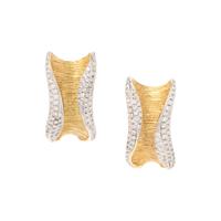 BICOLOR GOLD AND DIAMOND EARCLIPS