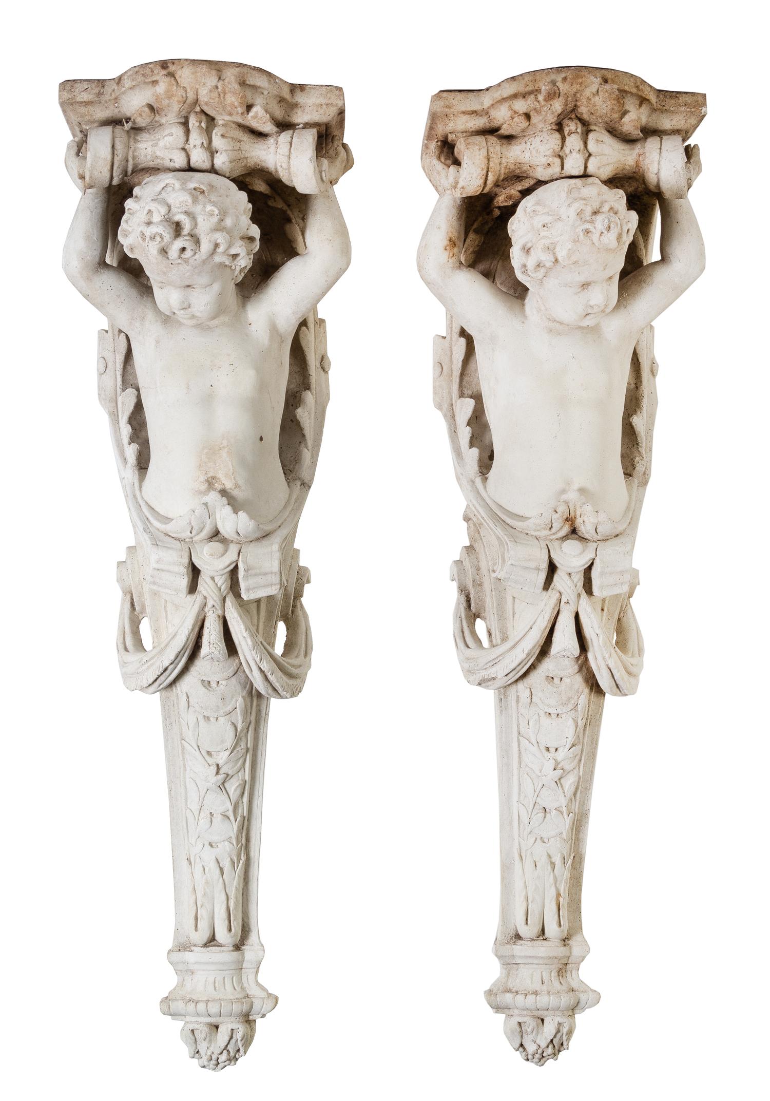 A Pair of Large Composition Corbels — 19TH CENTURY