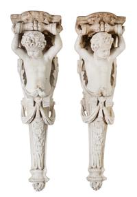 A Pair of Large Composition Corbels — 19TH CENTURY