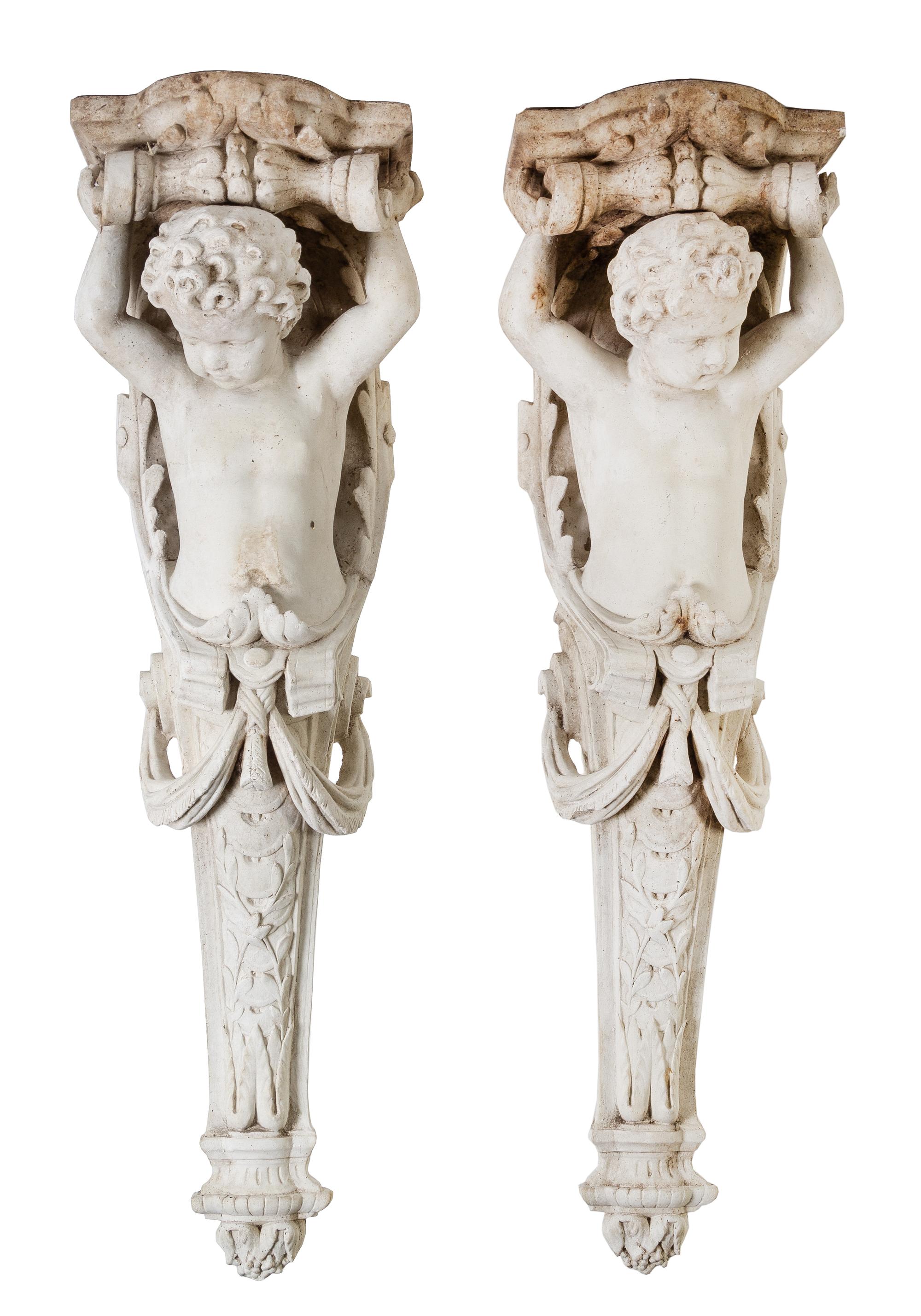 A Pair of Large Composition Corbels — 19TH CENTURY