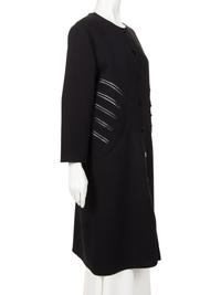 Ralph Rucci Wool Crepe Coat with Knotted Piping Detail
