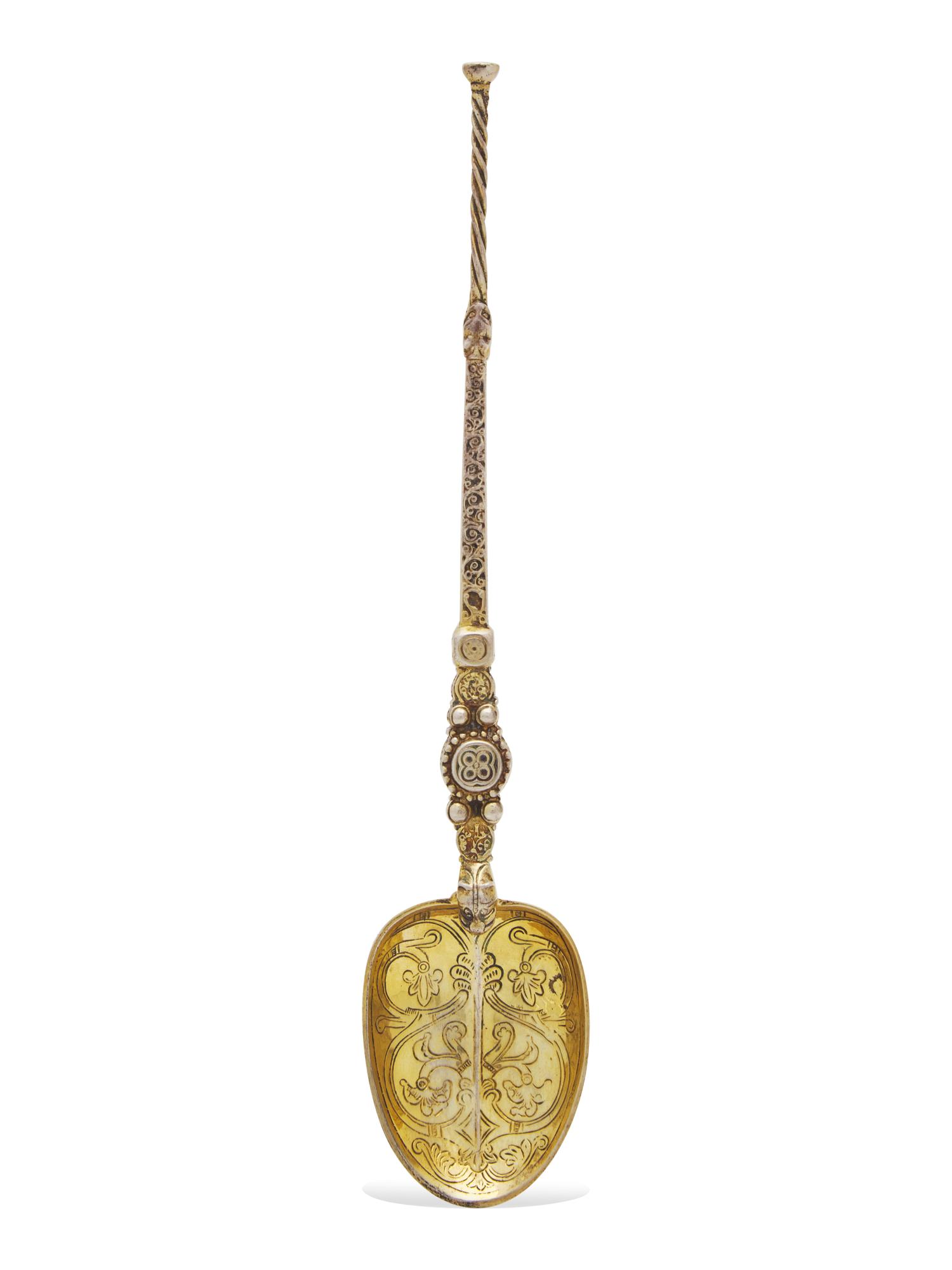 An Elizabeth II Celtic Style Gilt-Washed Sterling Silver Spoon