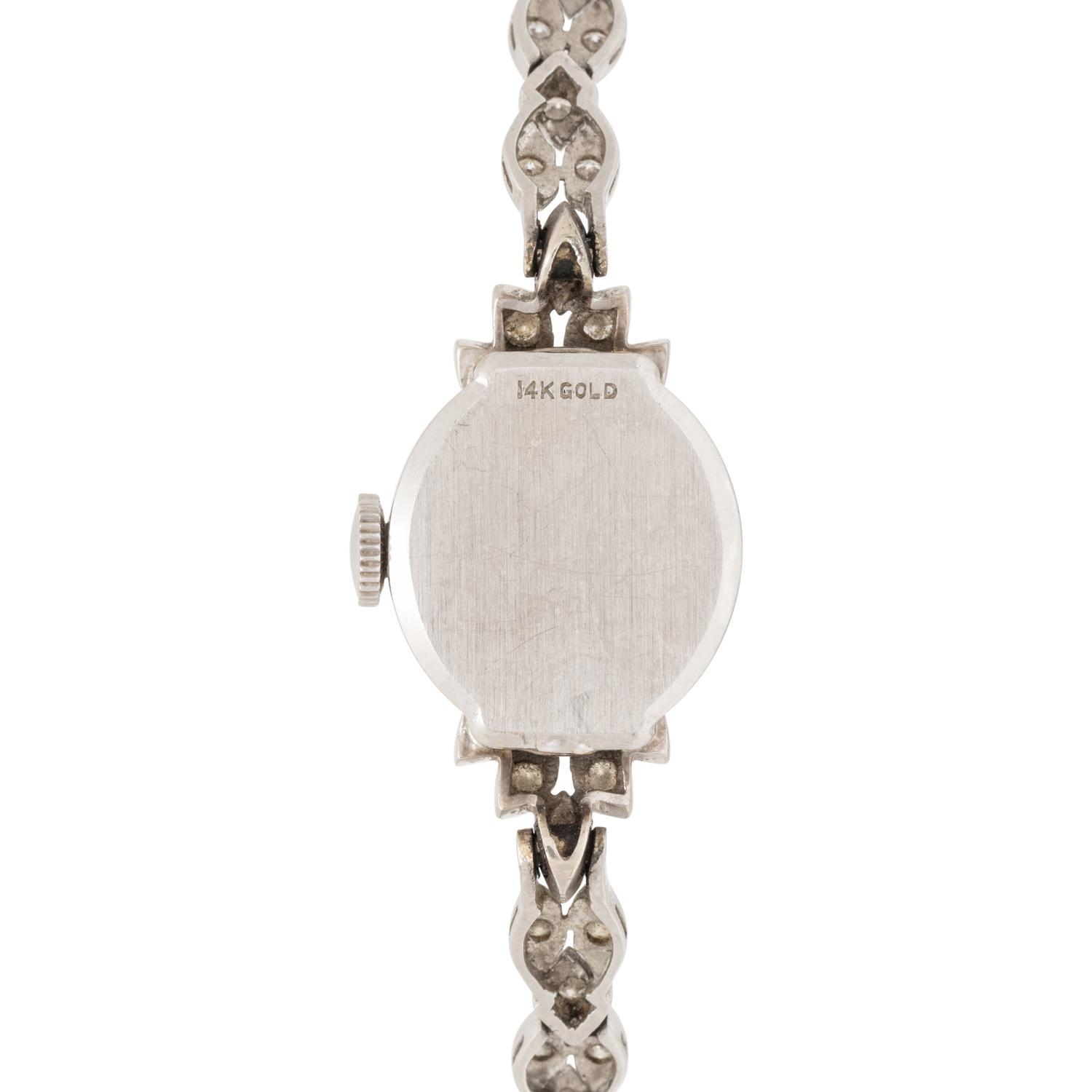 H.W. BEATTIE & SONS, WHITE GOLD AND DIAMOND WATCH
