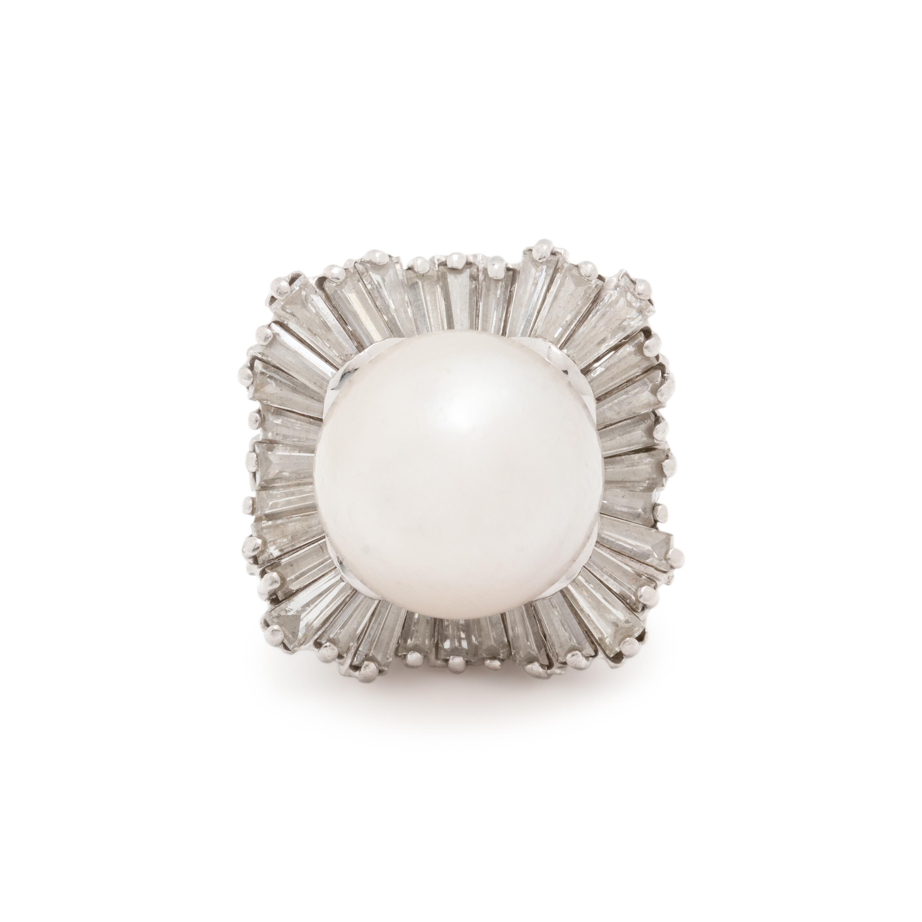 CULTURED SOUTH SEA PEARL AND DIAMOND CONVERTIBLE RING/PENDANT