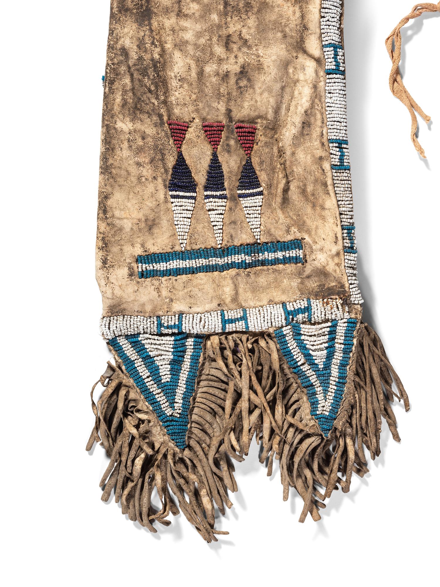 Sioux Beaded Hide Tobacco Bag, with Documentation