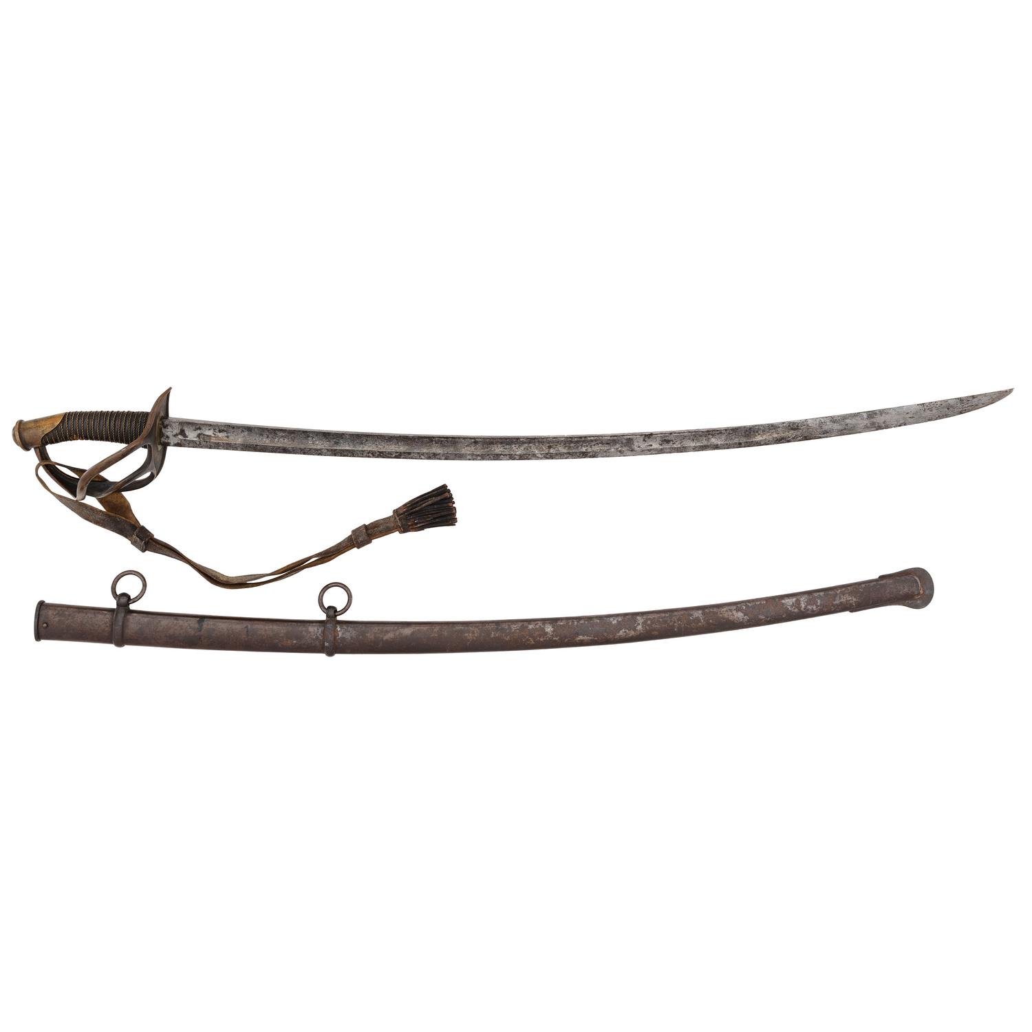 A group of 14 items identified to Captain William L. Curry, Company K, 1st Ohio Volunteer Cavalry, incl. inscribed Model 1840 US Army regulation cavalry saber, belt plate, spurs, and tintype.