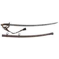 A group of 14 items identified to Captain William L. Curry, Company K, 1st Ohio Volunteer Cavalry, incl. inscribed Model 1840 US Army regulation cavalry saber, belt plate, spurs, and tintype.