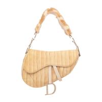Christian Dior, Fur-Trim Eel Skin Saddle Bag