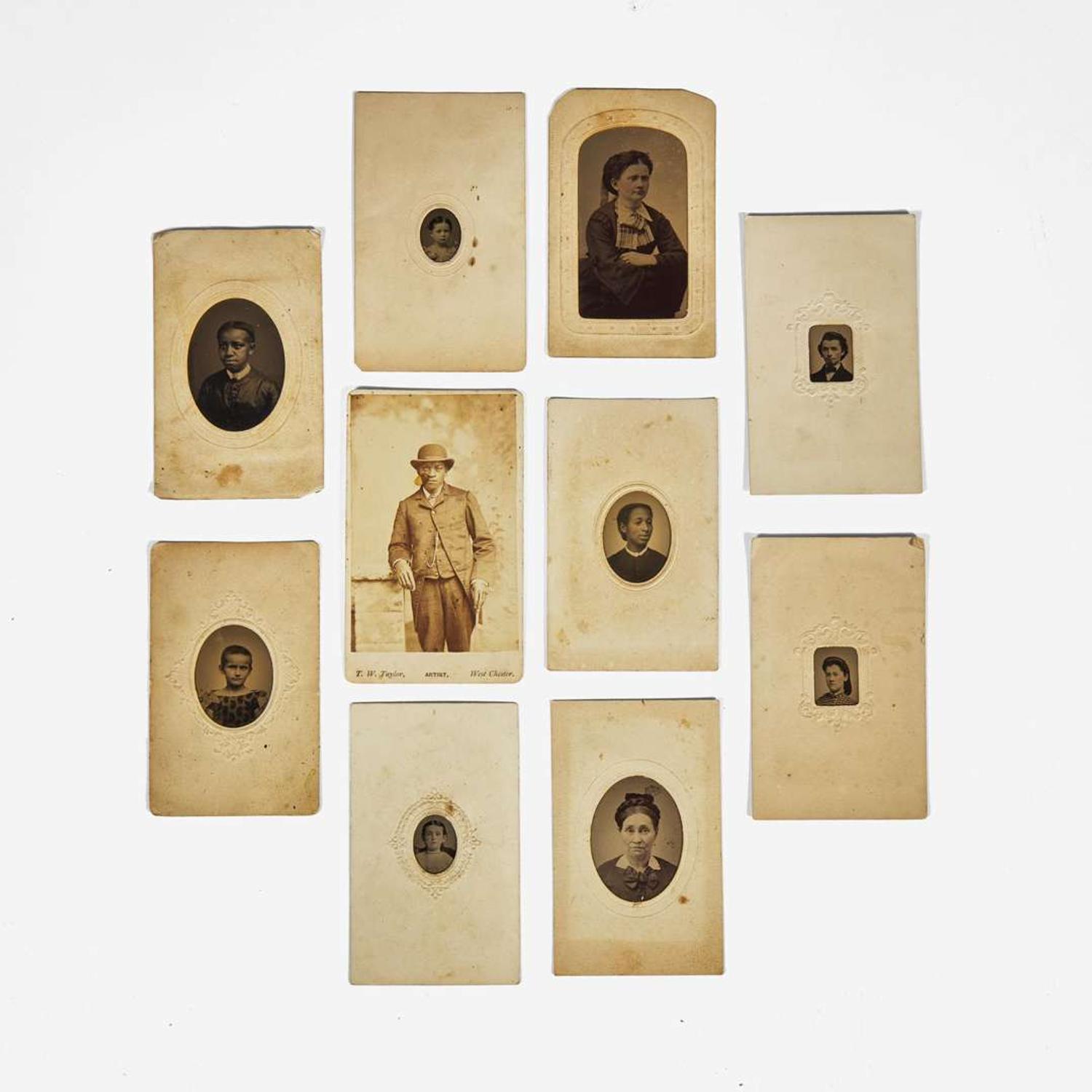 A large collection of tintypes, cabinet card photographs, and an ambrotype Predominately from Philadelphia, PA, circa 1860-1910