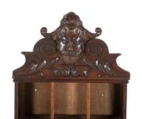 Two Mask Carved Oak Shaving Mug Cabinets