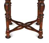 A Mahogany and Oak Side Table with Parquetry Inlaid Top