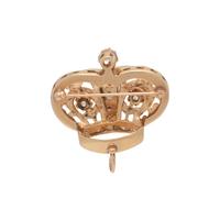 DIAMOND AND ENAMEL CROWN BROOCH