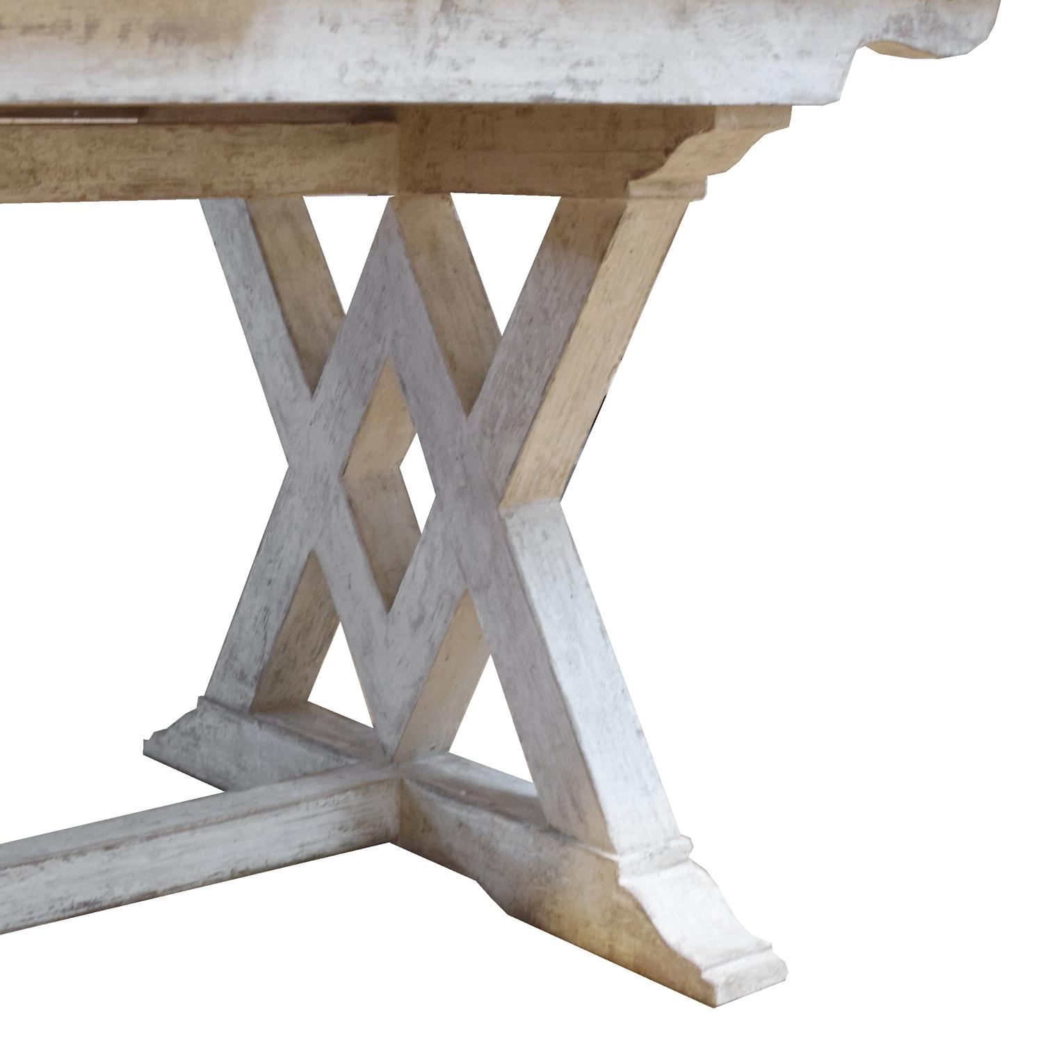 A Painted Draw Leaf Trestle Table 78.5" W x 37" D x 33" H — Italy, 20th Century