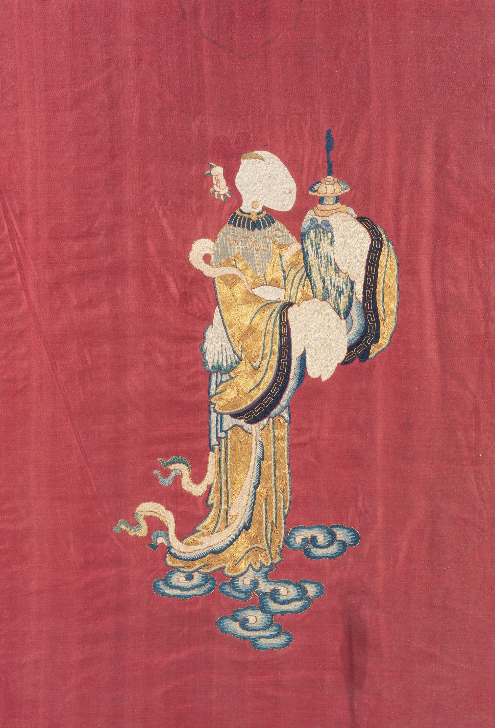 Three Chinese Silk Embroidered Panels